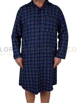 Men's Checked 100% Cotton Brushed  Nightshirt
