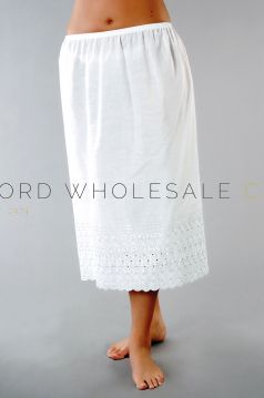 Embroidered Poly Cotton Half Slips Waist Slips 27" by La Marquise