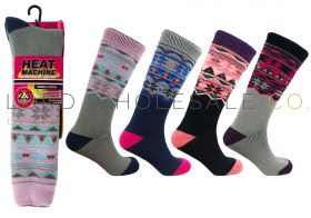2522 Heat Machine Long Fairisle Socks