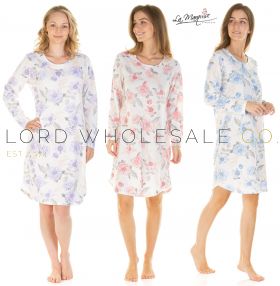 Roses Floral Long Sleeve Nightdresses By La Marquise 8 Pieces
