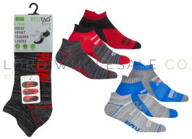 Men's Cushion Sole Arch Support Sports Trainer Liner Run, Walk, Jog Socks 3 Pair Pack by Red Tag 3doz