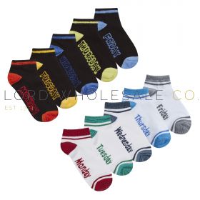 42B637 Boys Days Of The Week Trainer Socks