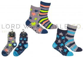 Boys Cosy Socks With Grippers by Street Essentials 24 Pieces