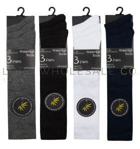 Girls Knee High Socks with Bamboo 3 pair pack