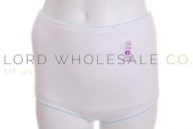 Ladies Cotton Coloured Trim Full Brief
