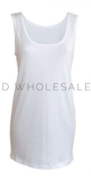 Ladies 100% Cotton Interlock Picot Edge Vests 12 pieces