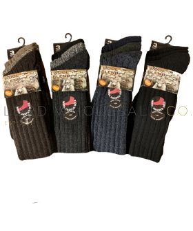 Mens Wool Padded Sole Chunky Wool Blend Boot Socks