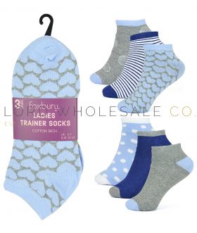 SK553 Lurex Heart & Shell Trainer Socks