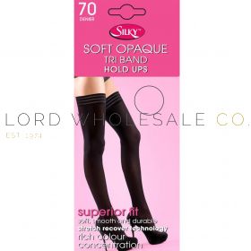 70 denier Soft Opaque Tri Band Hold Ups By Silky 6 Pairs