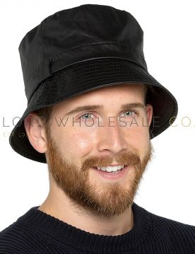 Mens Waterproof Bucket Hat, Black, 12 Pieces, By Tom Franks