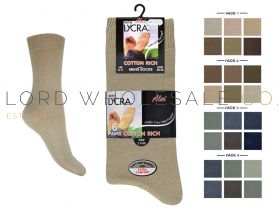 Mens 6 Pair Pack Cotton Lycra Socks