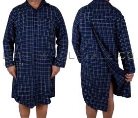 Men's Incontinence Open Back 100% Cotton Brushed Men's Nightshirt
