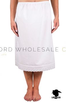 Premium Poly Cotton Half Slips Waist Slips 26" Length by Lady Olga