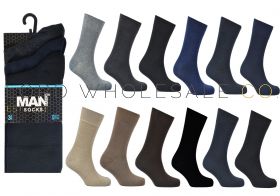 Men's Assorted 3 Pair Pack Cotton Rich Socks by MAN 1 dozen