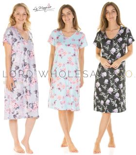 Floral Gardens Short Sleeve Nightdress By La Marquise 6 Pieces