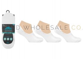 Mens No Show Footies Socks 3 Pair Pack by Pro Hike White