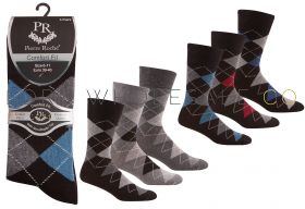 40B444 Men's Argyle Non Elastic Socks