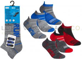 Older Boys Cushion Sole Arch Support Sports Trainer Liner Run, Jog, Walk Socks 3 Pair Pack by Red Tag 3doz