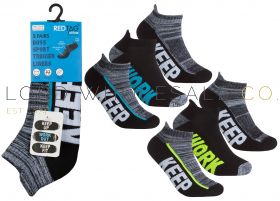 Older Boys Cushion Sole Arch Support Sports Trainer Liner Socks 3 Pair Pack by Red Tag 3doz
