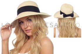 GL734 Summer Hats With Black Bow