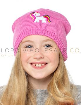 Girls Knitted Pink Unicorn Hats 12 pieces,