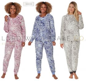 Ladies Animal Fleece Pyjamas by Indigo Sky