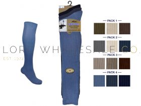 Mens Long Hose 6-11 3 Pair Pack 100% Cotton Socks