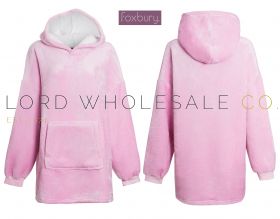 Ladies Pink Supersoft Oodies Ponchos Loungers With Long Sleeves by Foxbury