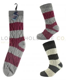 SK076 Mens Striped Slipper Socks