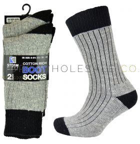 Storm Ridge Mens Cotton Rich Boot Socks 6 packs of 2 pairs,